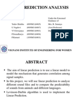 Linear Prediction Analysis: Vignans Institute of Engineering For Women