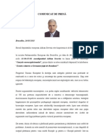 COMUNICAT de PRESA - Conferinta Cauzele Euroscepticismului