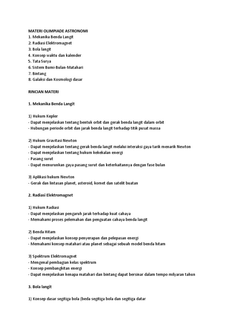 Materi Olimpiade Astronomi Docx