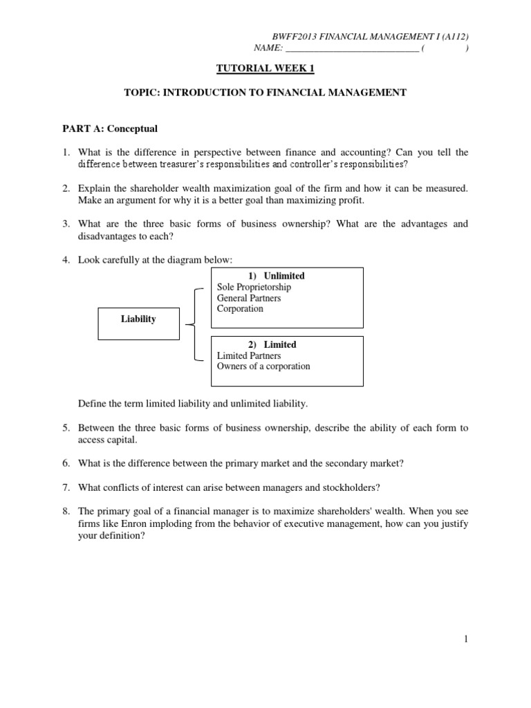 Tutorial Fm1 Pdf Securities Finance Financial Markets