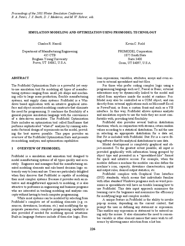 Discrete Event System Simulation