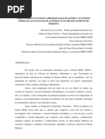 Dificuldades No Ensino-Aprendizagem de Quimica No Ensino Medio Em Algumas Escolas Publicas Da Regiao Sudeste de Teresina