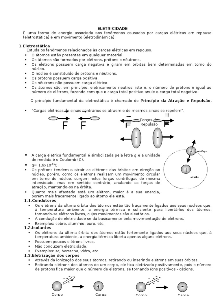 Fundamentos de Eletricidade e Eletrostática | PDF | Rede elétrica ...