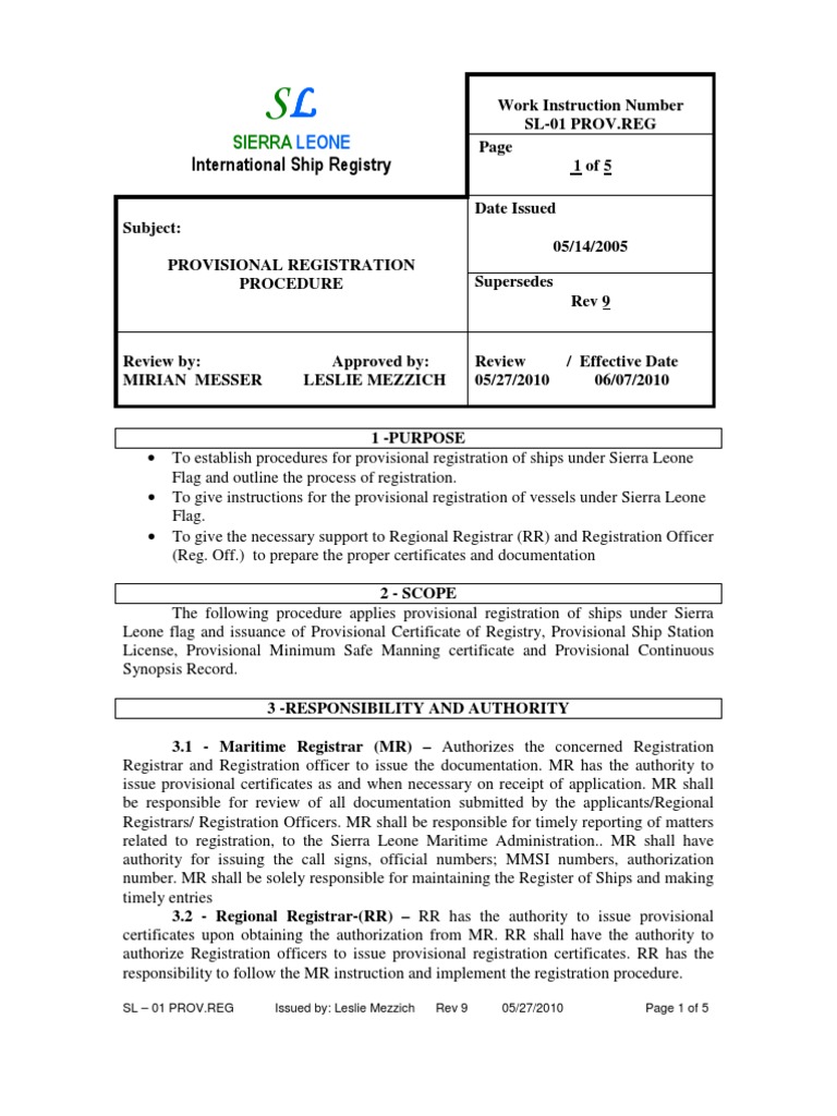 Provisional Ship Registration Process | PDF | Public Key Certificate ...