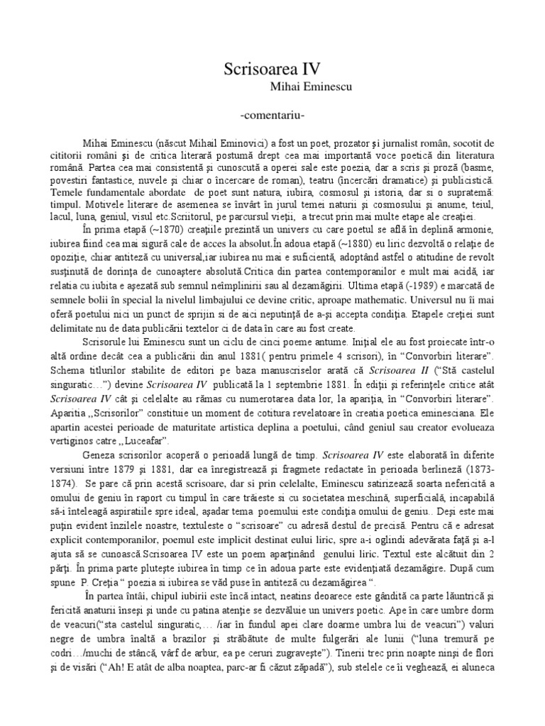Scrisoarea Ii Comentariu Scrisoarea IV
