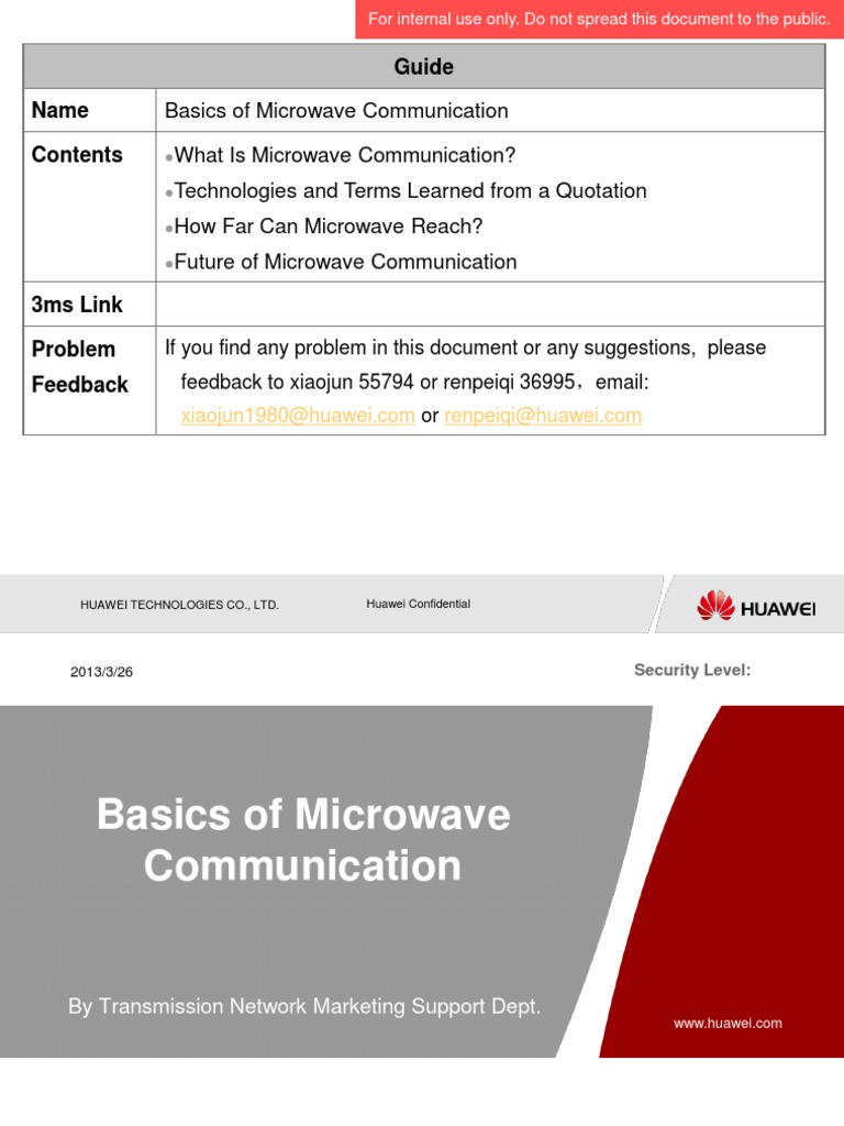 Basics of Microwave Communication 1231 Microwave Modulation