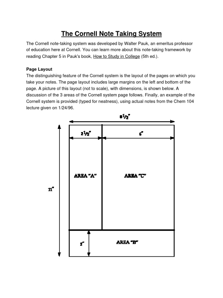 Overview of the Cornell Note System | PDF | Career & Growth | Art