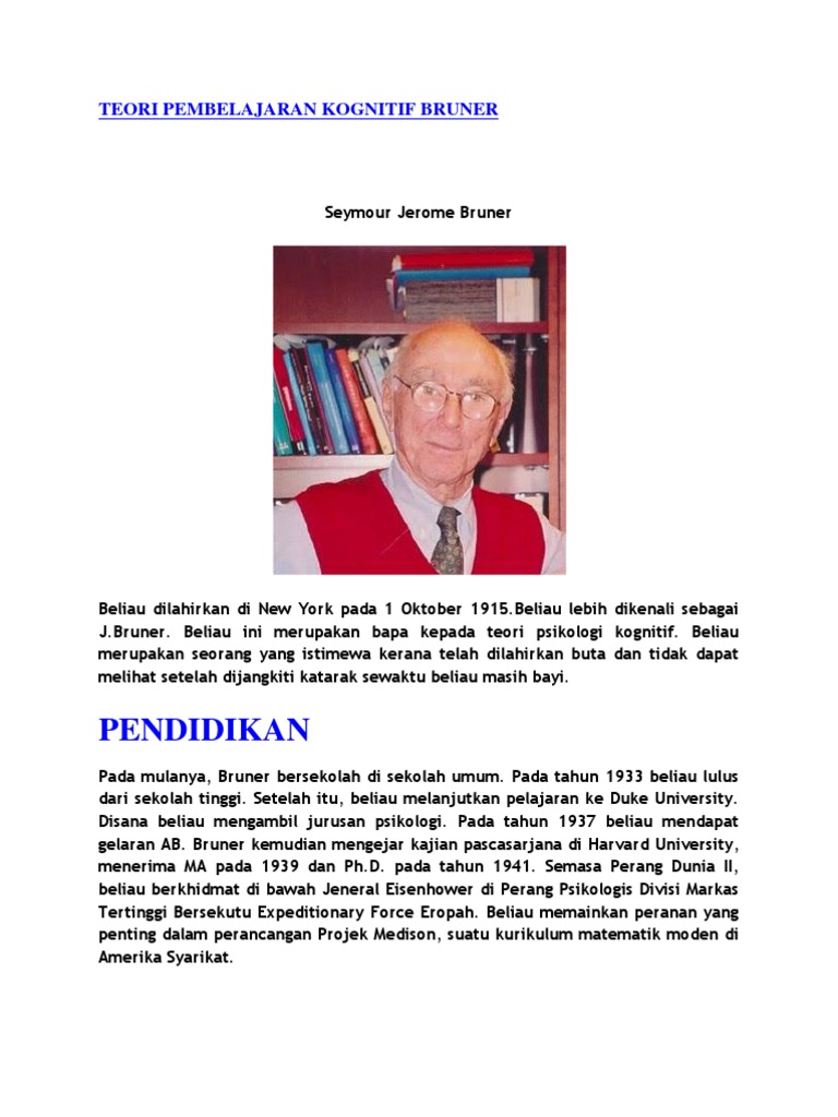 Teori Pembelajaran Kognitif Bruner | PDF