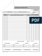 Formulario para Autorizacion de Horas Extras