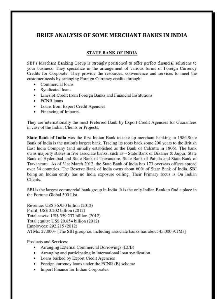 Brief Analysis Of Some Merchant Banks In India Hsbc Securities