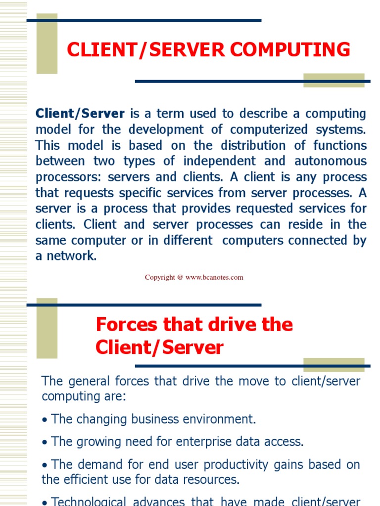 Client Server Computing | PDF | Client–Server Model | Communications ...