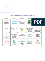 April 2013 Activity Calendar PDF