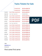 2013 Twins Tickets