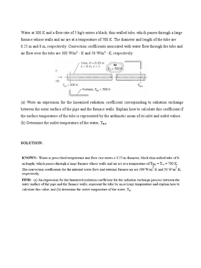 Heat Transfer in a Thin-Walled Tube | PDF