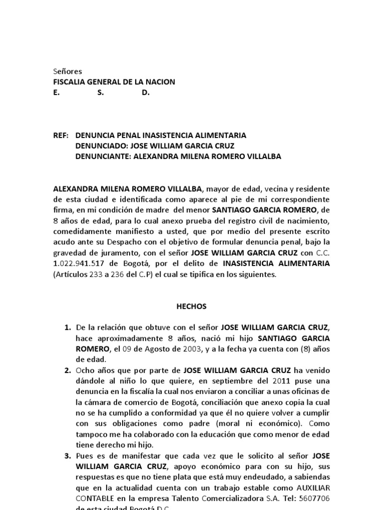 Denuncia Penal | PDF | Bogotá | Gobierno