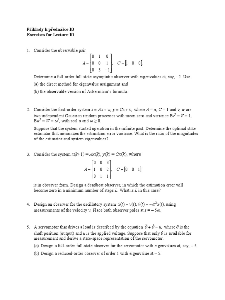 Control Systems Observer Design | PDF | Teaching Methods & Materials