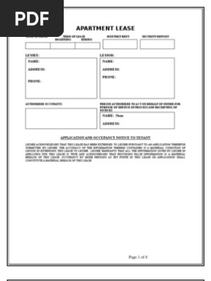Apartment Lease - Blank