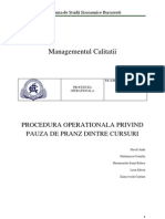 Procedura Operationala Privind Pauza de Pranz Dintre Cursuri