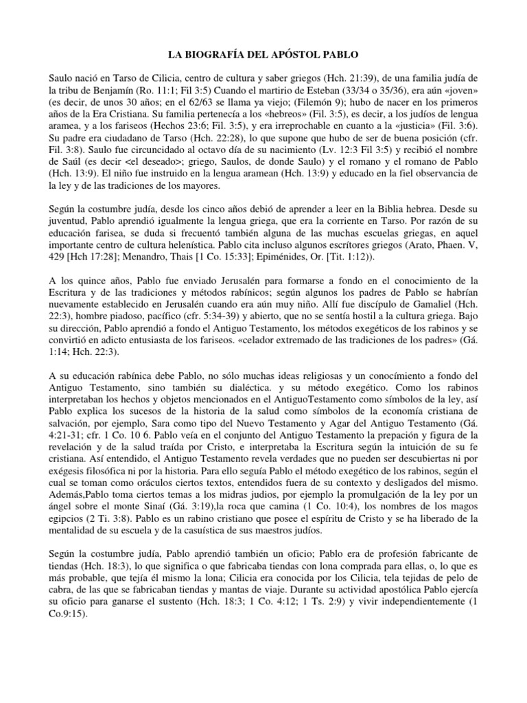La Vida Y Obra Del Apóstol Pablo Desde Su Conversión Hasta Su Martirio