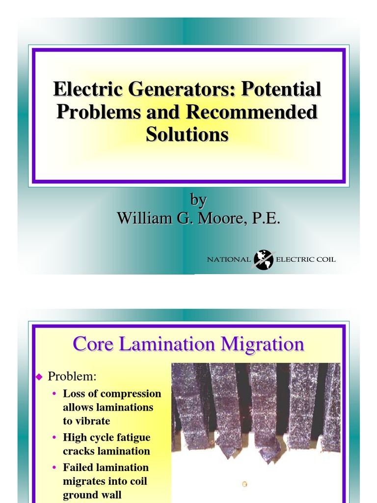 Electric Generators: Potential Problems and Recommended Solutions | PDF ...