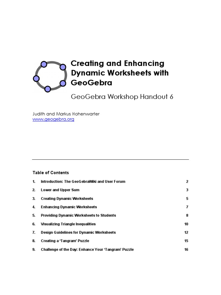 GeoGebra WS 6 | PDF