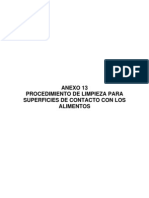 4de Anexo 13 Procedimiento de Limpieza Superficies de Contacto