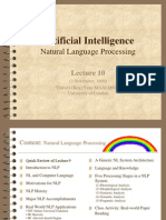 Artificial Intelligence: Natural Language Processing