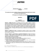 Proyecto de Ley Reforma a La Salud 19 de Marzo