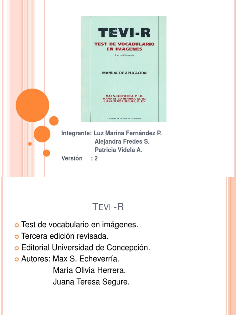 Test TEVI-R: Evaluación de Vocabulario | PDF