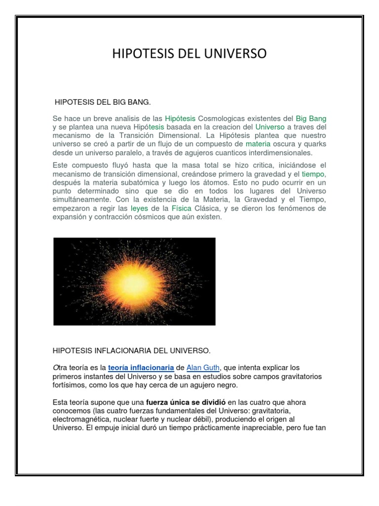 Hipotesis Del Universo | PDF | Big Bang | Universo, image size:768x1024
