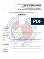 Formulir Pendaftaran Ketua SMF FEB UKSW 2013