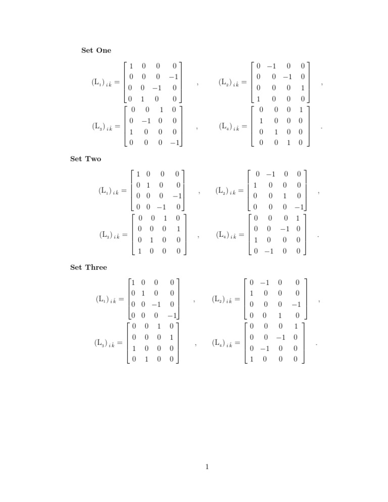 Three Sets of Matrix Representations | PDF