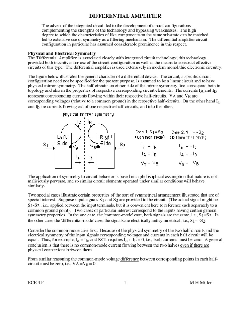 Differential Amplifier PDF Amplifier Bipolar Junction Transistor
