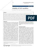 Study of The Wettability of Zno Nanofilms
