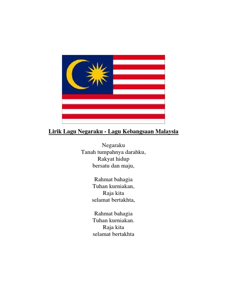 Lirik Lagu Negaraku Pdf