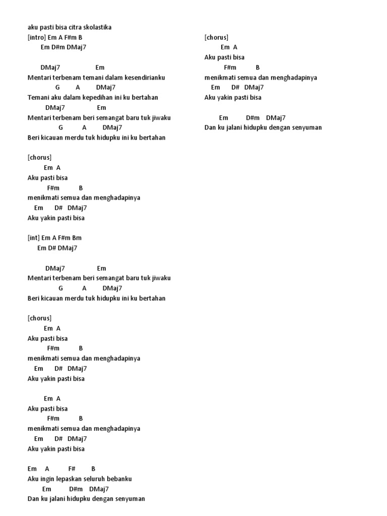 Lirik & Chord Lagu Mix 1