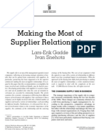 Making The Most of Supplier Relationships