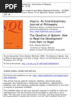 P. Stekeler‐Weithofer - The Question of System