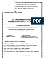 La Situation Linguistique Dans Le Massif Central de L'aurès - Thèse de Doctorat (Abdenacer GUEDJIBA)