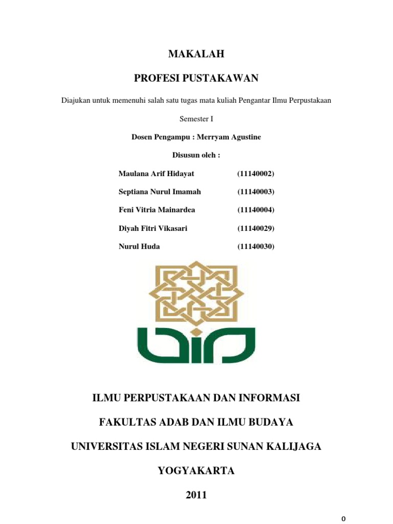 Makalah Profesi Pustakawan