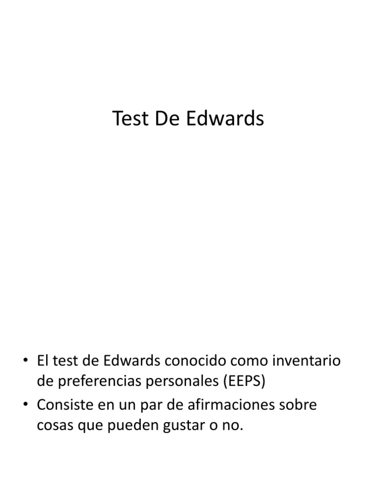 Test de Edwards | PDF