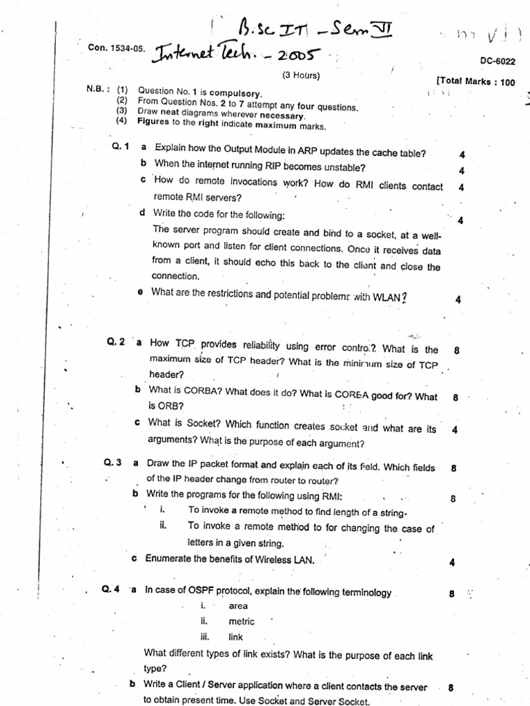 TYBSc IT mumbai university question paper sem 6 IT Computer Standards