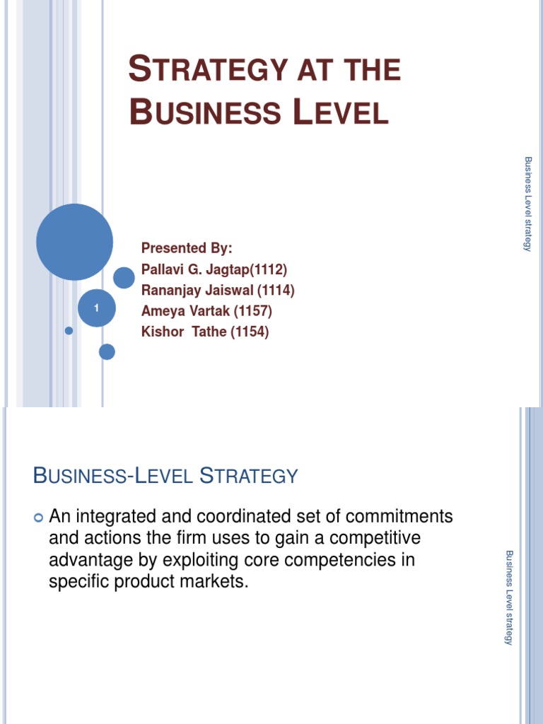 Business Level Strategy PDF Competitive Advantage Strategic