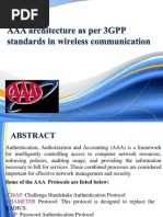 AAA Architecture As Per 3GPP Standards in Wireless Communication S