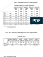 Jadwal Dinas & Penanggung Jawab Kamar: Koas Anak Periode 17 Februari 2013 S/D 23 Februari 2013