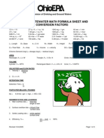 Applied Wastewater Math Formula Sheet and Conversion Factors