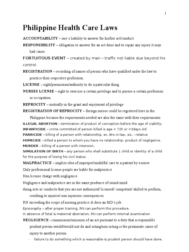 Philippine Health Care Laws An Overview of Key Legislation Governing