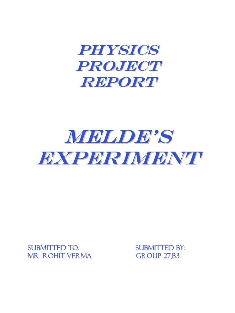Lab Mannual Melde's Experiment Waves Wavelength