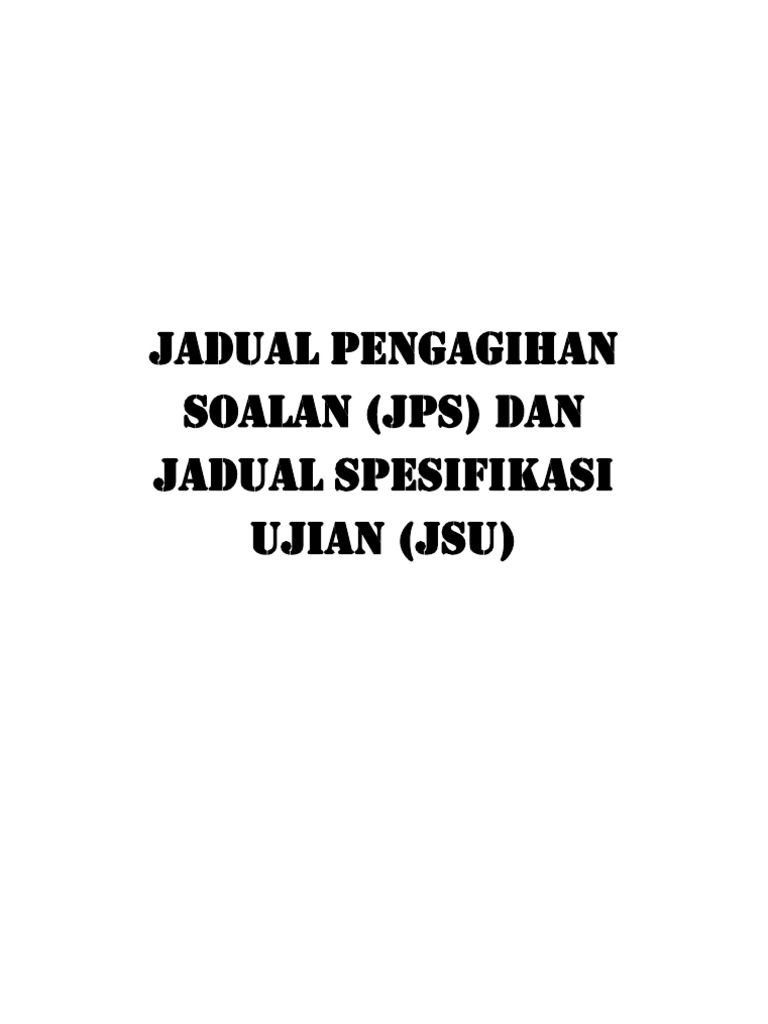 Contoh Soalan Berdasarkan Jsu