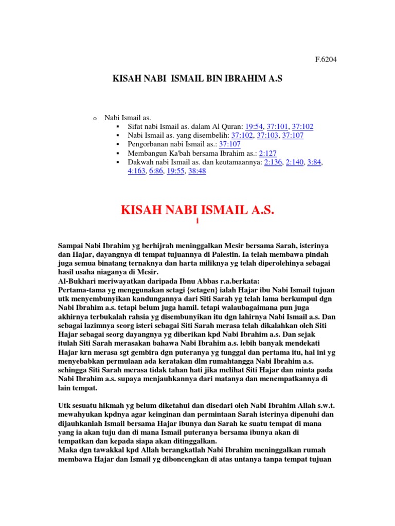 Nabi Ismail Disembelih